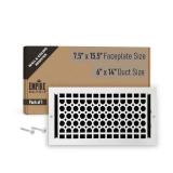 Empire Register Co, Ceiling & Wall Vent Cover - 6x14 inch, Honeycomb Design, White Finish, Metal Damper Attached, Measure Wall Hole Dimensions (not for Floor use)