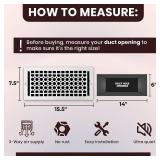 Empire Register Co, Ceiling & Wall Vent Cover - 6x14 inch, Honeycomb Design, White Finish, Metal Damper Attached, Measure Wall Hole Dimensions (not for Floor use)