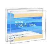 Ludery Acrylic Sign Holder 8.5 x 11 Wall Mount,Sign Holder Clear Plastic Picture Frames with Double Sided Tape for Office, Home, Store, Restaurant - Landscape(3 Pack)