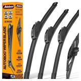 AUTOBOO 16+14+14 Windshield Wipers with 10 Rear Wiper Blade Replacement for Toyota FJ Cruiser 2014 2013 2012 2011 2010 2009 2008 2007-Original Factory Quality (Pack of 4)