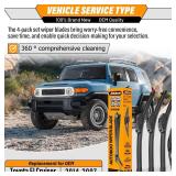 AUTOBOO 16+14+14 Windshield Wipers with 10 Rear Wiper Blade Replacement for Toyota FJ Cruiser 2014 2013 2012 2011 2010 2009 2008 2007-Original Factory Quality (Pack of 4)