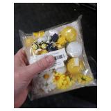 MEMOVAN Winnie Bear Cake Topper Winnie Baby Shower Cake Decorations Pooh Bear Toppers Yellow White Balls Cupcake Picks with Classic Pooh Bees Daisys Flowers for Oh Baby Bee Theme Shower Birthday Party