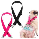 Nuanchu 2 Pieces Dog Suspenders for Diapers Female Male Keeper Suspender Diaper Canine Belly Bands Harness on Your Pet for Dog Skirt and Dress for Small Medium and Large(M)
