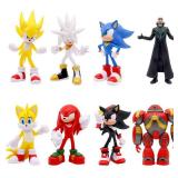 DYALE 8PCS Super Speed Hedgehog Action Figures, 5.2-5.7-Inch PVC Figures, Perfect for Kids and Anime Movie Fans