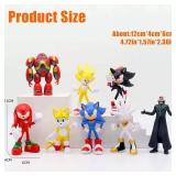 DYALE 8PCS Super Speed Hedgehog Action Figures, 5.2-5.7-Inch PVC Figures, Perfect for Kids and Anime Movie Fans