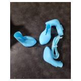 Fdceligoo Rubber Dog Boots, Durable Paw Protectors with Adjustable Straps & Non-Slip Sole, Waterproof Dog Shoes for Hot Pavement, Easy On & Off Silicone Booties (Blue, S, Only Suit for Small Dogs)