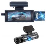 1080P Dash Camera Front and Inside,Dashcams for Cars with IR Night Vision Loop Recording G-Sensor 24Hr Parking (1080 P Front and Inside)