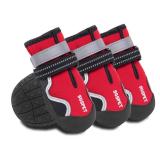 SGSPET Dog Shoes for Large Dogs, Medium Dog Boots & Paw Protectors for Hardwood Floors, Outdoor Dog Booties for Hot Pavement Winter Snow Hiking, Waterproof Dog Shoes with Reflective (Red, 6# (L))