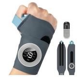 Cordless Wrist Heating Pad with Pulse Massage, 3-Temperature & 19 Modes for Hand & Wrist Pain Relief, Electric Heat Wrap Soothes Sore Muscles from Typing, Gaming, Sports & Daily Use, Fits Both Hands