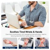 Cordless Wrist Heating Pad with Pulse Massage, 3-Temperature & 19 Modes for Hand & Wrist Pain Relief, Electric Heat Wrap Soothes Sore Muscles from Typing, Gaming, Sports & Daily Use, Fits Both Hands