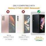 FONREST Rugged Case Armor for Samsung-Galaxy-Z-Fold-3 w/ Built-in [Kickstand] [S Pen Holder] [Screen Protector] [Hinge Protection], Heavy Duty Shockproof Protective Cover NOT FIT Z Fold 4/2 (Black)