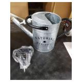 Garutom Galvanized Watering Can for Outdoor Indoor Plants, 1 Gallon Decorative Countryside Style Water Can with Removable Spout, Perfect Metal Watering Can for Indoor Plants and Garden Flower