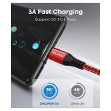 USB Type C Cable 3A Fast Charging(3ft 4Pack), USB to USB C Cable Nylon Braided Type C Charger Cord for iPhone 15 Pro Max, Samsung Galaxy S10 FE S9 S20 S21 S22 S23+ S24 Ultra, A20 A50 A70, LG, Moto