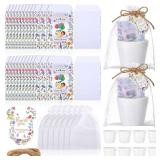 ForraFun 50 Sets Baby Shower Seed Packet a Little Wildflower is on The Way Party Favor Seed Packets White Flowerpot Thank You Tags and Organza Bags for Wildflower Baby Shower