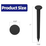 Etauwe 1 Inch Black Carbon Steel Flat Nails, 500 PCS