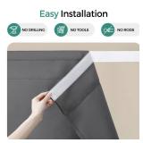 Sinotalent Portable Blackout Curtain No Drill Blinds, Easy Install Blackout Window Cover Bathroom Curtains, Light Blocking Window Curtain Panels Pack of 2pcs. (Gray, 29 W x 30 L)