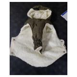 Vecomfy Fleece Lining Dog Hoodie with Harness Built in,Extra Warm Small Dog Jacket in Winter Puppy Coats with Drawstring Hooded,Green S