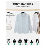 SMARTOR Plastic Hangers 50 Pack, Heavy Duty Plastic Hangers for Clothes - Non-Velvet Slim Hangers with 360° Swivel Hook & Clothes Thin Hanger - Durable Coat Hangars, Space Saving Hanger - Black