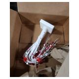 Prelit & Timer - Valentines Day Decorations, 1 Pack 18 Inch Valentines Day Tree Tabletop Lighted Birch Tree 24 LED Red Lights Heart Berries Battery Operated Valentine Decor Home Table Kitchen Party