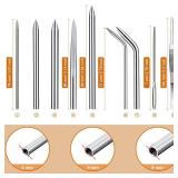 Ferraycle 12 Pcs Paracord Fid Set Stainless Steel Knotter Tools Marlinspike Set Paracord Stitching Lacing Stitching Needles and Smoothing Tool Knotter Tools for Work Leather Weaving (Orange)