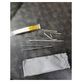 Ferraycle 12 Pcs Paracord Fid Set Stainless Steel Knotter Tools Marlinspike Set Paracord Stitching Lacing Stitching Needles and Smoothing Tool Knotter Tools for Work Leather Weaving (Orange)