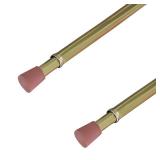 Kowibcl Regular Duty Lightweight Tension Rod 7/16 Diameter Adjusts from 18-28 Inches Brass Finish (2PCS)