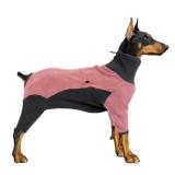 Pinellia Winter Coat, Warm Fleece Jacket, Windproof Dog Pullover Bodysuit, Fullbody Pajamas Onesie, Cold Weather Clothes for Medium Large Dog (3XL, Pink)