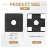 PATIKIL Wall Split Flange 86mm / 3.4 OD, 4 Pcs Square Escutcheon Plate Cover PPR Plumbing Cover Plates with Self-Adhesive Tape for 22mm / 0.9 Dia Water Pipe Faucet, Black