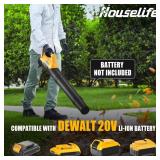 Cordless Leaf Blower(No Battery) Compatible with Dewalt 20V MAX XR Battery - 400 CFM/130 MPH Electric Leaf Blowers for Deck, Patio, Driveway,Yard,Garage Cleaning (Tool Only)
