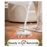 LABIGO 10-in-1 Steam Mop with Detachable Handheld Steamer, 350ml Tank, 10s Heat-Up, 248°F Steam Cleaner, 3-Level Control and Swivel Head for Floors, Carpets, Tiles, BBQ grill Multi-Surface Clean Whit