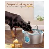 Dog Water Fountain for Large Dogs: 7L/236oz/1.8G Dog Fountain Stainless Steel - Big Cat Drinking Fountain Indoor - Super Quiet Water Fountain for Dogs Inside - for Large Dog Cats & Multi-Pet Home
