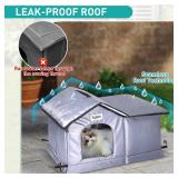 Tailtastic Weatherproof & Insulated Outdoor Cat House - Seamless Base Stays Dry,Easy Assembly, Warm Shelter for Community/Outdoor Cats(Large)