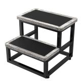 Step Stools for Adults Kids, Heavy Duty Sturdy Foot Stool with Non-Slip Mat, Metal Frame Hold Up to 500 Lbs Capacity for Kitchen Bathroom Bedroon, Dark Grey