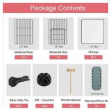 20 Panels Small Animal Playpen, 48 x 24 x 16 Pet Playpen with Waterproof Mat, C&C Cage for Guinea Pigs, Rabbit/Bunny/Baby Chicken Cage,Bunny/Puppy/Chicken Pen Indoor Outdoor Portable Metal Fence