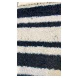 Dark Blue and White Striped Area Rug, 22"x32"