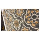 Threshold Gray & Gold Medallion Area Rug 7x10