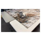 Modern Abstract Area Rug - Brown and Gray Marble Pattern