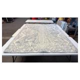 Raj Bespoke Blue Bouquet Wool Area Rug 5x7