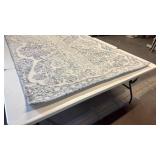 Raj Bespoke Blue Bouquet Wool Area Rug 5x7