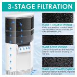 Turtle Aquarium Filter 3-Stage Turtle Filter for Low Water Level Tanks, 225GPH Super Quiet Waterfall Turtle Tank Filter Reptile Filter, Low Water Filters for Turtle Tanks 10-40 Gallon Water