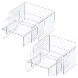 2 Sets Acrylic Display Risers, Product Stand, Jewelry Display Riser Shelf Showcase Fixtures for Dessert Cupcake Candy Figure Treat Action Showcase(Clear, Small Set) - Retail: $10