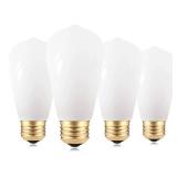 LED Edison Bulb, 25W Equivalent, Soft Warm 2700K, Milky Glass, Dimmable, 2 Watt E26 Standard Base LED Bulbs, 4 Pack - Retail: $20