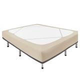 Decorative Box Spring Cover King & Cal King Size, Light Camel Luxurious Jersey Knitting Stretchy Wrap Around 4 Sides Bed Skirt for Home/Hotels, Easy Fit Wrinkle Free Machine Washable - Retail: $89