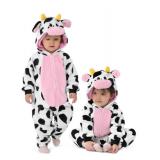 Spooktacular Creations Halloween Baby Cow Costume, Toddler Unisex Cow Jumpsuit, Hooded Romper Plush for Toddler Animal Dress Up
