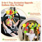 Spiral Car Seat Toys for Infants, 0-6 Months Car Seat & Stroller Pram Separable Activity Hanging Toys with Rattle, Teethers, Newborn Soft Plush Travel Toy for Boys Girls Essentials Gifts - Retail: $15