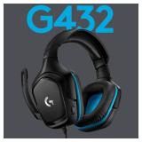 Logitech G432 Wired Gaming Headset, 7.1 Surround Sound, DTS Headphone: X 2.0, Flip-to-Mute Mic, PC (Leatherette) Black/Blue - Retail: $39