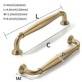 2 Pack 4 Inch(102mm) Champagne Bronze Heavy Duty Solid Cabinet Pulls Satin Brass Cabinet Handles Heavy Duty Solid Cabinet Hardware for Cupboard Drawer Pulls Dresser Handle - Retail: $7