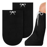 2 Pcs Cast Sock for Leg Foot Cover Below Knee Sleeve Adjustable Drawstring Cast Wound Protector for Men Women Foot Leg Ankle(21.26 x 11.02in,Black) - Retail: $15