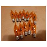 Christmas Orange Flicker Flame Light Bulbs, Crystal Orange Flame Tip Candelabra Replacement Bulbs, Flickering Bulbs Dances with Flame, 1 Watts, E12 Candelabra Base, 12 Pack - Retail: $14