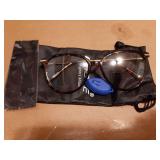 Blue Light Blocking Glasses - Trending Round TR90 Frames, Metal Arms, UV400 Protection - Matching Soft Case - Retail: $20